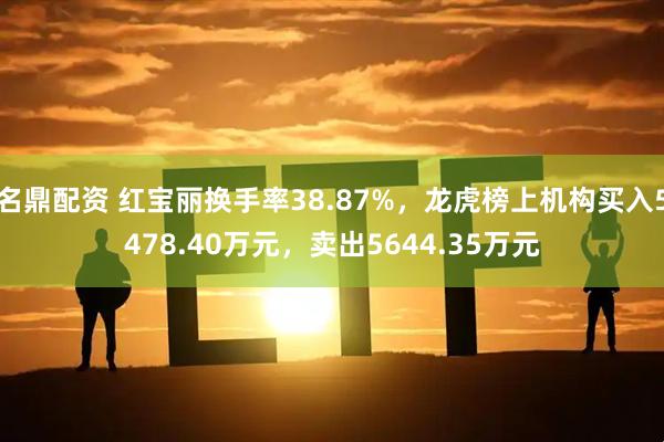 名鼎配资 红宝丽换手率38.87%，龙虎榜上机构买入5478.40万元，卖出5644.35万元